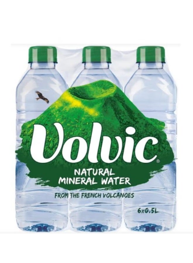 Volvic Natural Mineral Water 500ml x 24 | Low Sodium | Pure Hydration